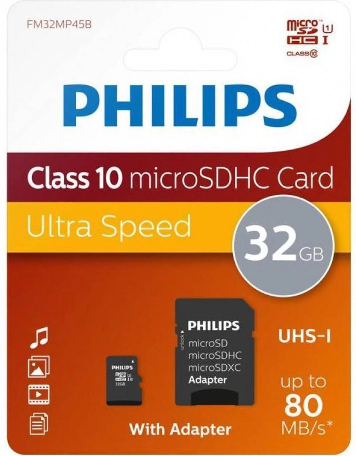 MicroSD card, Philips, 32GB