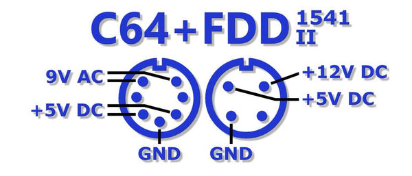 Dobbelt C64/VIC-20 + diskettedrev-strømforsyning