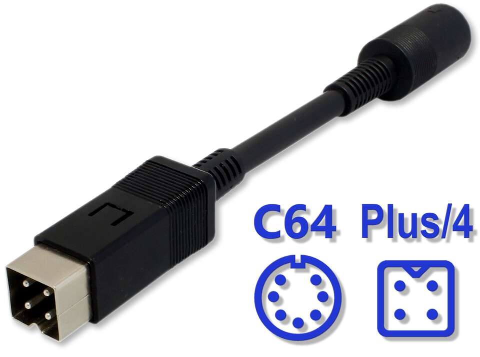 C64 til Plus/4 strøm-adapter