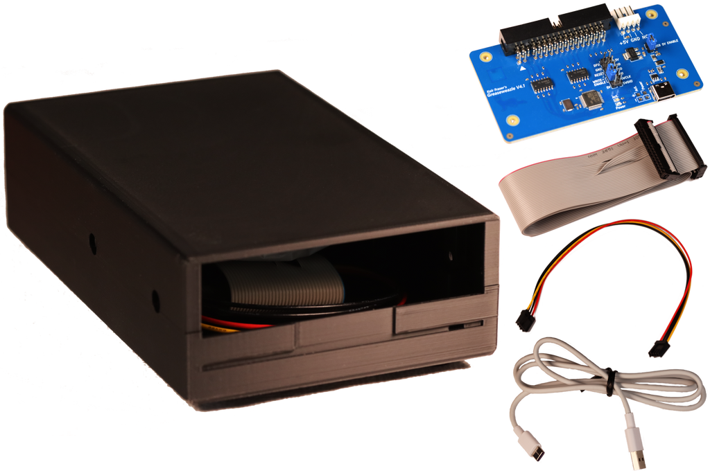 Greaseweazle v4.1 mounted in 3.5" drive enclosure