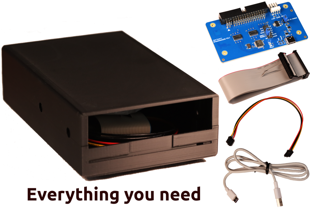 Greaseweazle v4.1 mounted in 3.5" drive enclosure