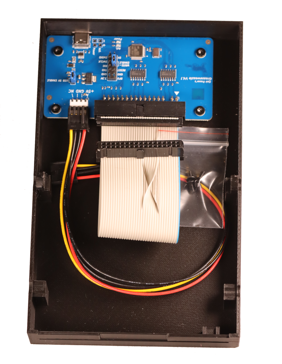 Greaseweazle v4.1 mounted in 3.5" drive enclosure