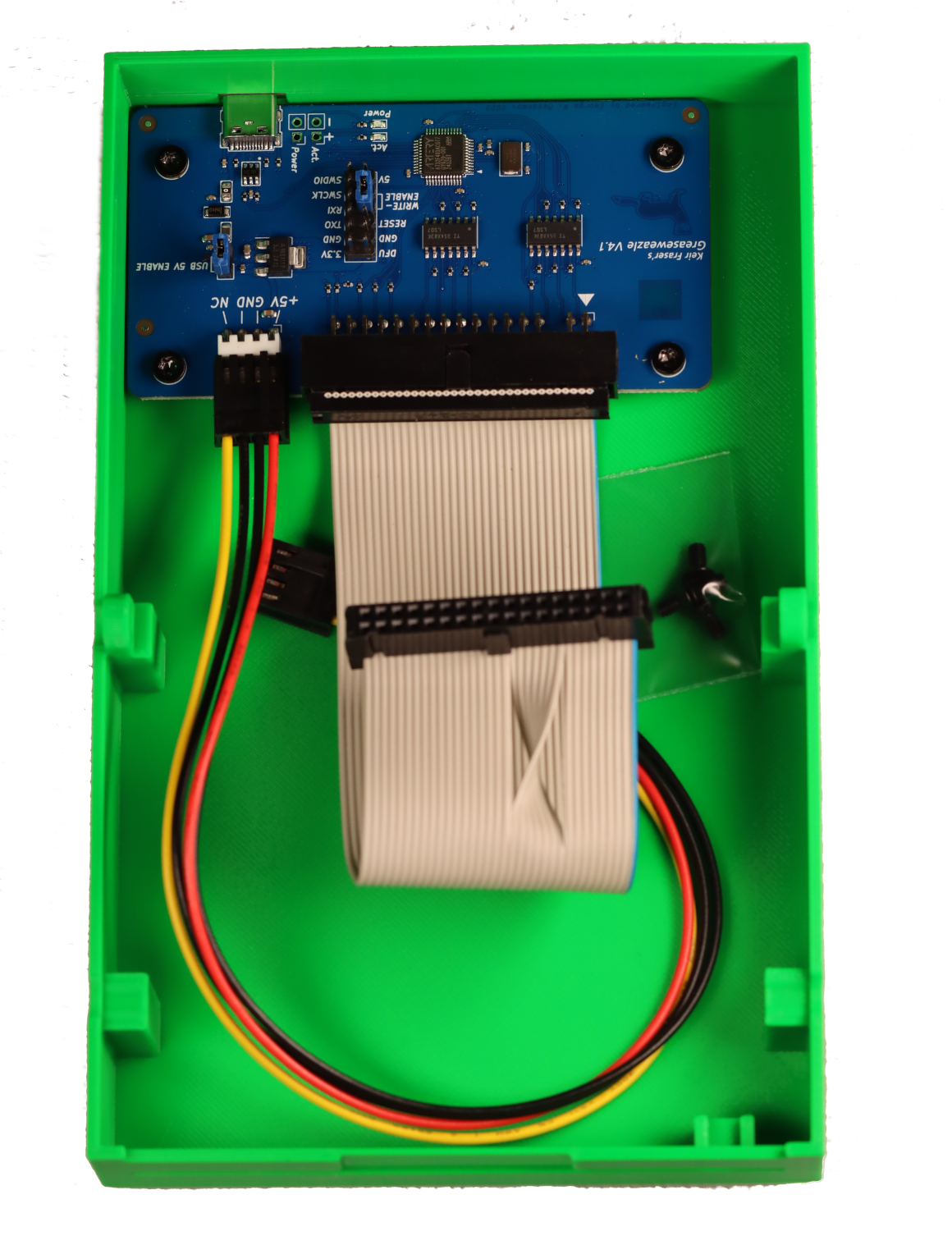 Greaseweazle v4.1 mounted in 3.5" drive enclosure